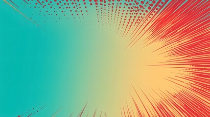 Abstract design featuring vibrant radiating lines and dots.