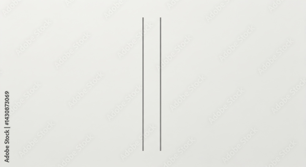 Poster simple minimalist design with two gray vertical lines on off white backdrop