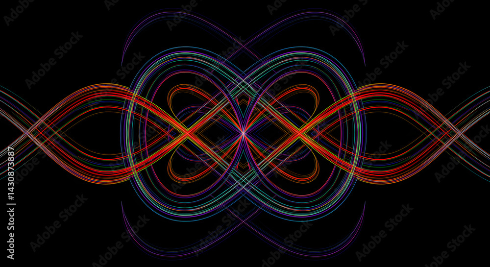 Poster radiant light trails create an abstract optical illusion pattern