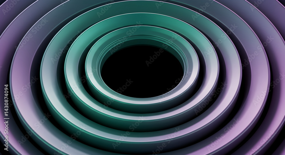 Aufkleber rings gradient background abstract shapes with empty space illusion