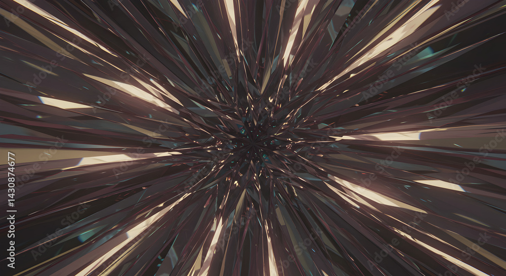 Aufkleber abstract angular composition in trending color showing depth and movement