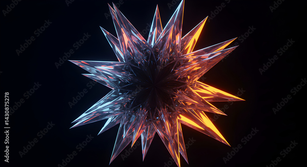 Poster Abstract Sharp Shape Object With Reflective Crystal Surface Background