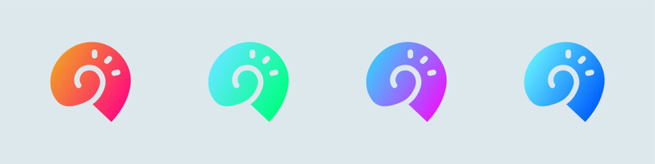 Shell solid icon in gradient colors. Tropical signs vector illustration.