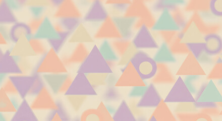 Fototapeta premium Pastel Hues Triangle Geometric Pattern With Blurred Background Style