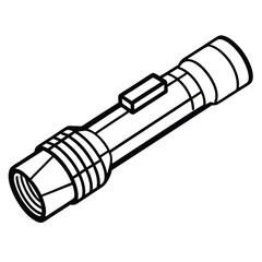 Modern camping flashlights and lanterns Vector silhouette