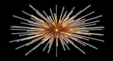 Fototapeta premium Radiant Burst Of Crystalline Energy Emanating From A Central Luminous Core