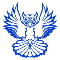 Owl night bird wise forest animal wisdom cuckoo Isolated Vector Graphic Design Illustration
