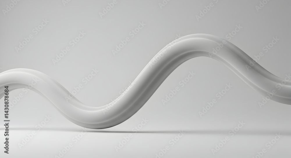 Poster minimalist serpentine: abstract white curve against soft gradient backdrop