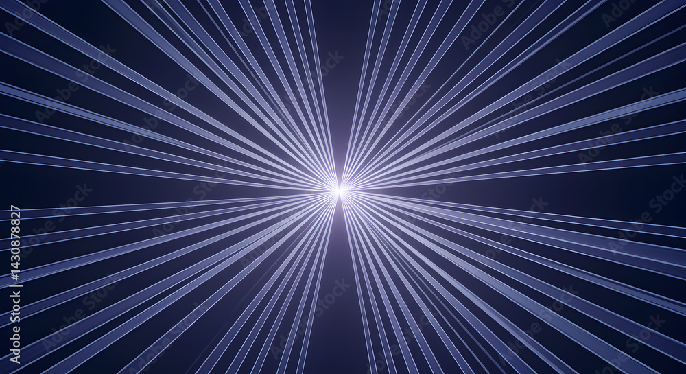Poster abstract light rays convergence creating central glow against dark backdrop