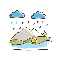 rainy landscape icon, rainy landscape vector illustration-simple illustration of rainy landscape, perfect for rainy landscape logos and icons