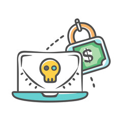 ransomware icon, ransomware vector illustration-simple illustration of ransomware, perfect for ransomware logos and icons