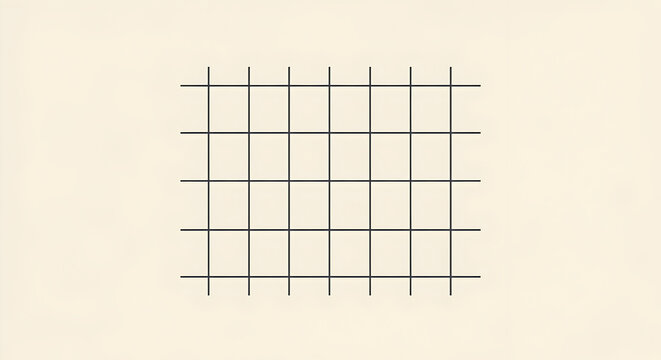 Geometric Composition: Minimalist Grid Pattern on Cream Background Surface