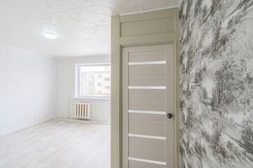 standard room interior apartment. view kind of decor home decoration in hostel house for sale. empty room renovated