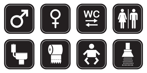 Toilet icon vector. restrooms icon vector. bathroom sign. wc, lavatory