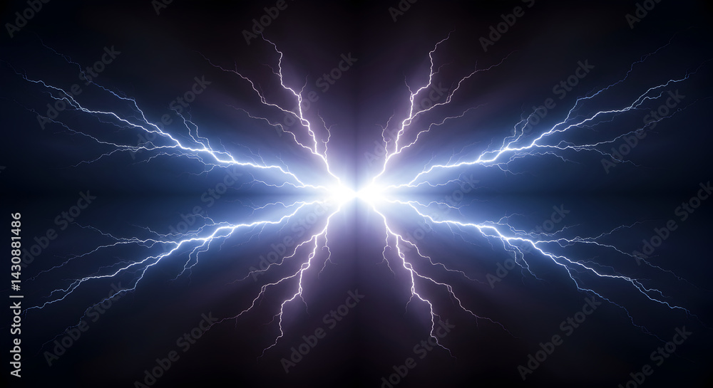 Aufkleber electrical storms: a captivating display of dazzling lightning on dark backdrop