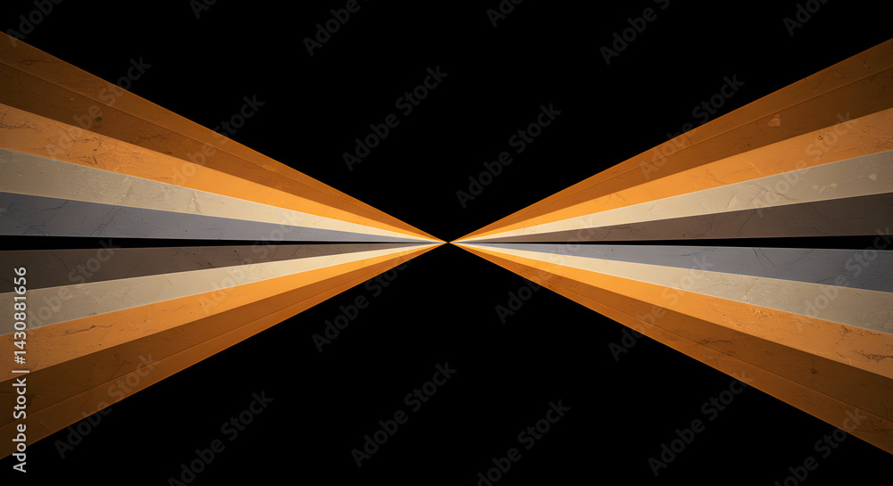 Aufkleber abstract converging lines in retro color scheme with dark background