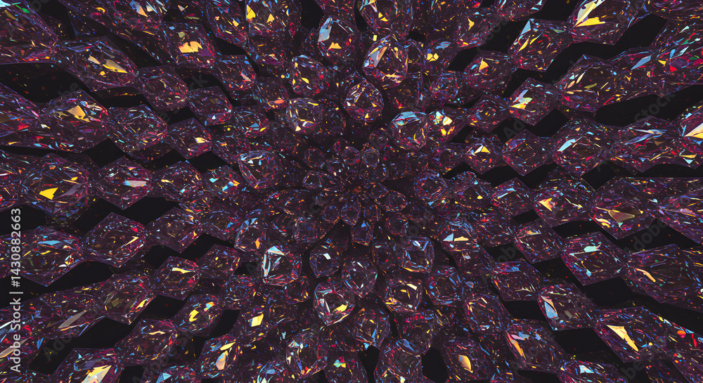 Poster spectacular array of translucent pink gemstones creates captivating visual display