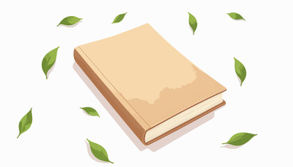 Eco-friendly recycled notebook with leaves, sustainable design