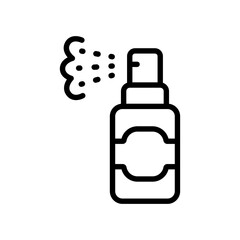 Obraz premium Hair care and treatment line icon of vector woman beauty salon. Dry shampoo, conditioner, hair oil or thermal protection for hair. Woman health hair care symbol. Outline vector sign for web design iso
