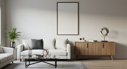 Modern Minimalist Living Room Interior Design  Neutral Tones, Clean Lines, and Elegant Decor