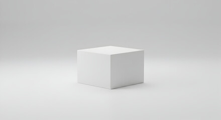 Fototapeta premium Minimalist White Cube On A Gradient Background Simple Geometric Form