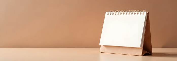 Minimalist Mocha Mousse Banner with Planner Productivity Organization Concept