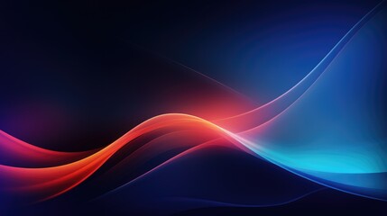 Abstract background with colorful glowing lines on a dark blue gradient, vector illustration. Modern wallpaper design for a poster, cover or banner. 