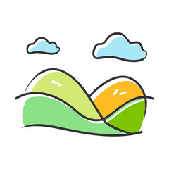 rolling hills icon, rolling hills vector illustration-simple illustration of rolling hills, perfect for rolling hills logos and icons