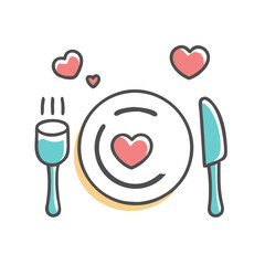 romantic dinner icon, romantic dinner vector illustration-simple illustration of romantic dinner, perfect for romantic dinner logos and icons