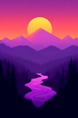 A Serene Mountain River Flowing Through Valley of excellence in splendor beyond compare with grace