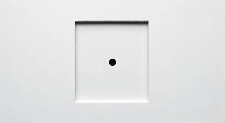 Symmetrical White Square Frame With Black Point In The Center Minimalistic Concept