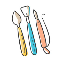 sculpting tools icon, sculpting tools vector illustration-simple illustration of sculpting tools, perfect for sculpting tools logos and icons