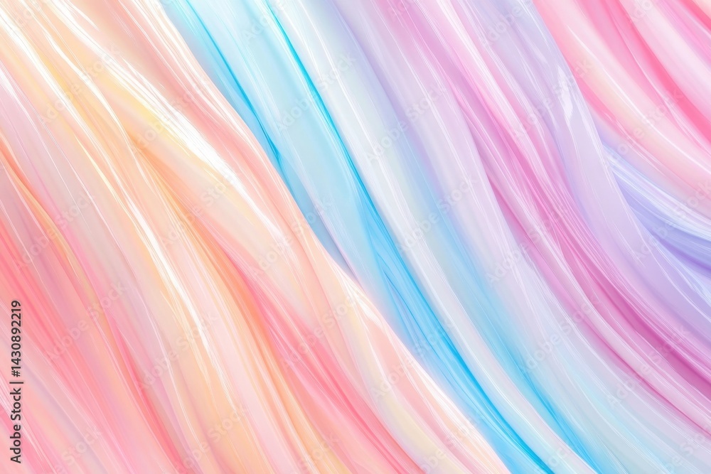 Aufkleber colorful abstract waves create a serene background with soft pastels and gentle gradients