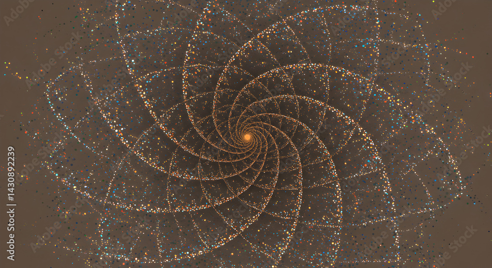 Poster captivating golden spirals with geometric pattern for elegant visualizations