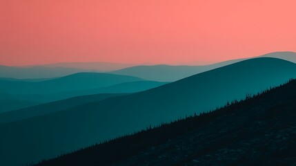 Mountain ranges sunset landscape