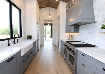 A Spacious Farmhouse Kitchen Interior Design of excellence in splendor beyond compare with grace