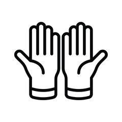 Latest icon of baking gloves designed in line style