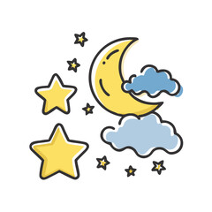 starry night icon, starry night vector illustration-simple illustration of starry night, perfect for starry night logos and icons