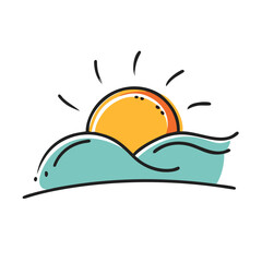 sunrise icon, sunrise vector illustration-simple illustration of sunrise, perfect for sunrise logos and icons