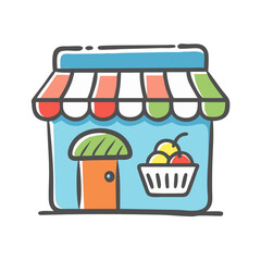 supermarket icon, supermarket vector illustration-simple illustration of supermarket, perfect for supermarket logos and icons