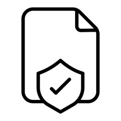 Protected File Vector Line Icon Design