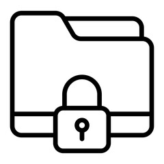 Folder Permissions Vector Line Icon Design