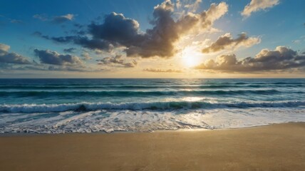 Obraz premium seascape from a beach looking over the ocean to a big wide world