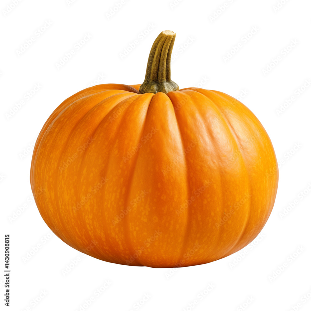 Aufkleber a single ripe orange pumpkin with a stem on a transparent background displayed in a studio setting p