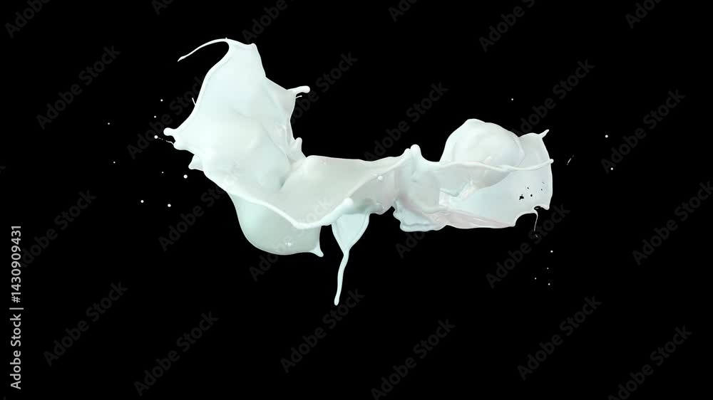 Canvas Prints creamy slow-motion milk splash with soft flow on transparent alpha