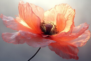 Glowing orange and blue petals fusion high resolution images