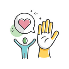 volunteering icon, volunteering vector illustration-simple illustration of volunteering, perfect for volunteering logos and icons