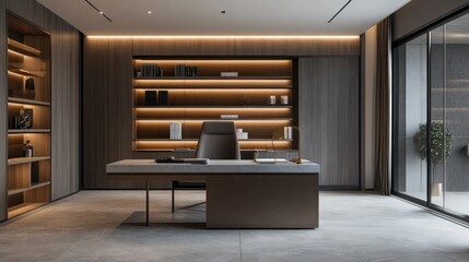 Fototapeta premium Modern Luxury Home Office Interior Design