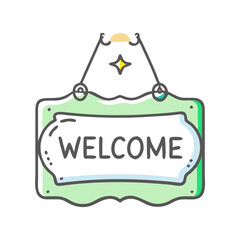 welcome sign icon, welcome sign vector illustration-simple illustration of welcome sign, perfect for welcome sign logos and icons