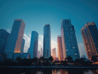 Obraz premium Urban Skyline Modern City Buildings Photography